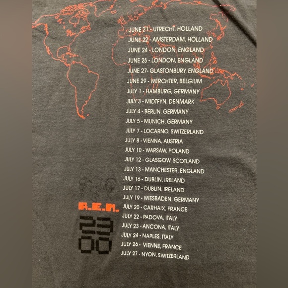 Official R.E.M Tour T Shirt- S- 03 European Dates - Gray - Picture 4 of 13
